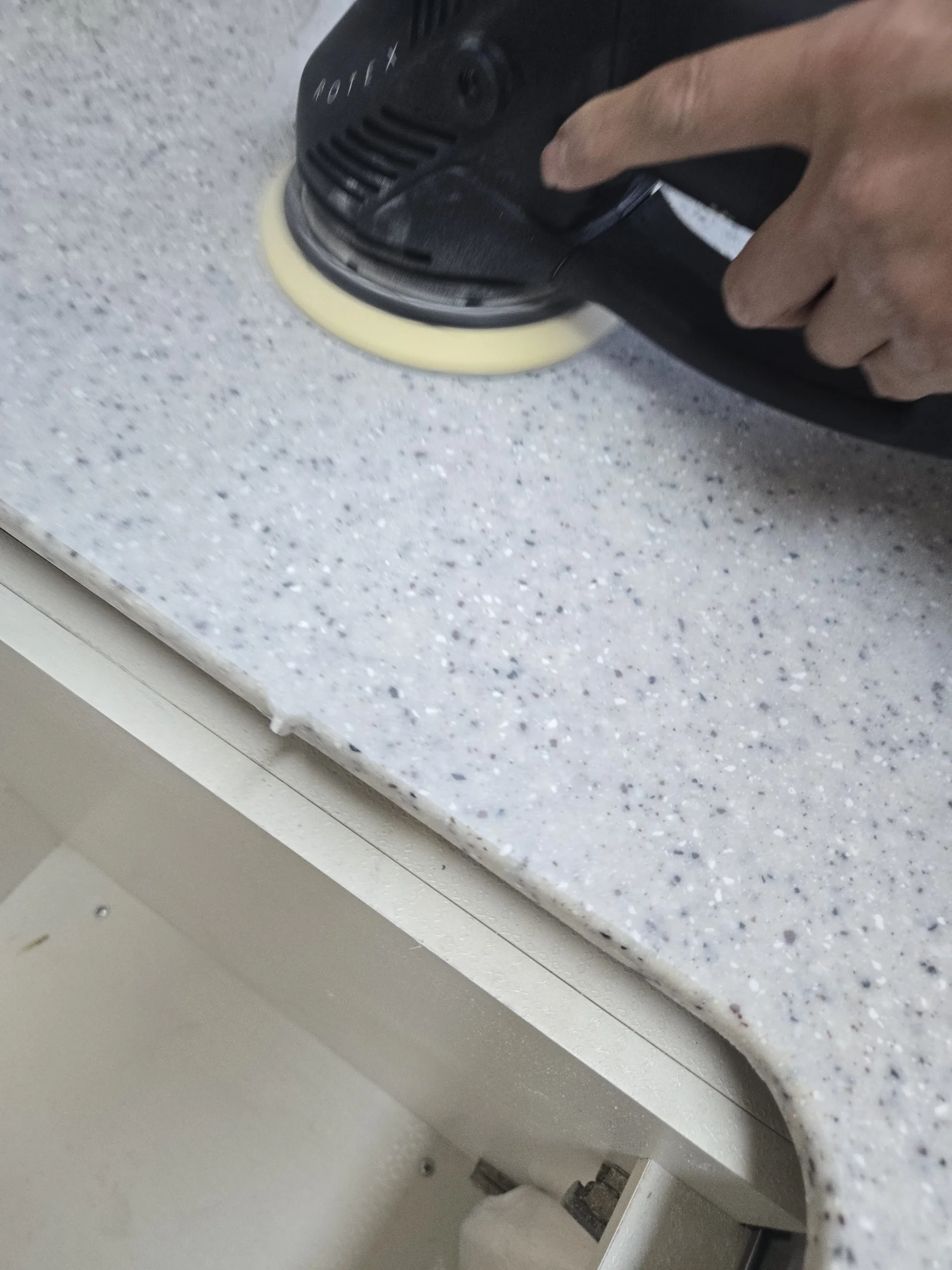 인조대리석 상판 광택 복원 마감